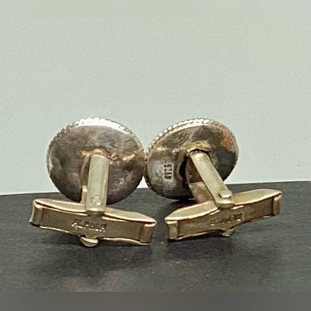 925 Sterling Silver Sombrero Hat Cuff Links Mexican